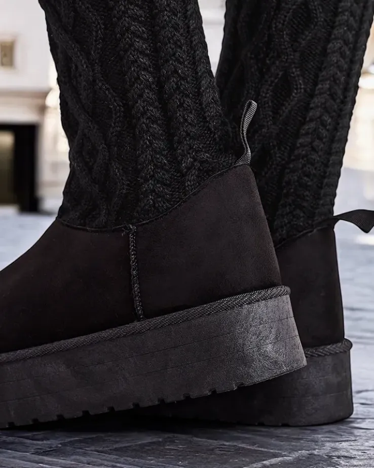 Royalfashion Buty a'la śniegowce damskie z cholewką a'la skarpeta Kokumi