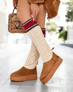 Royalfashion Buty a'la śniegowce damskie z cholewką a'la skarpeta Kokumi