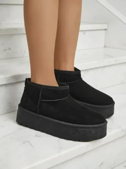 Royalfashion Buty a'la śniegowce damskie na platformie w kolorze czarnym Dagodo