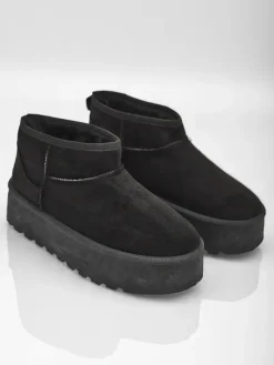 Royalfashion Buty a'la śniegowce damskie na platformie w kolorze czarnym Dagodo