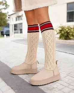 Royalfashion Buty a'la śniegowce damskie z cholewką a'la skarpeta Kokumi