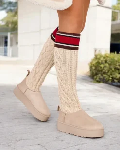 Royalfashion Buty a'la śniegowce damskie z cholewką a'la skarpeta Kokumi