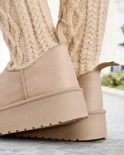 Royalfashion Buty a'la śniegowce damskie z cholewką a'la skarpeta Kokumi