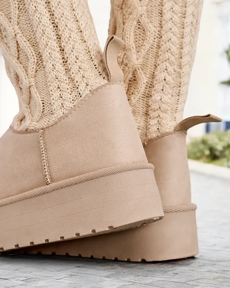 Royalfashion Buty a'la śniegowce damskie z cholewką a'la skarpeta Kokumi