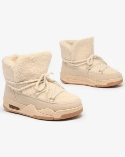 Royalfashion Buty śniegowce damskie w kolorze beżowym Ludmivac