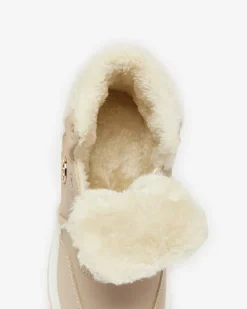 Royalfashion Buty sportowe damskie z ociepleniem w kolorze beżowym Cerrto