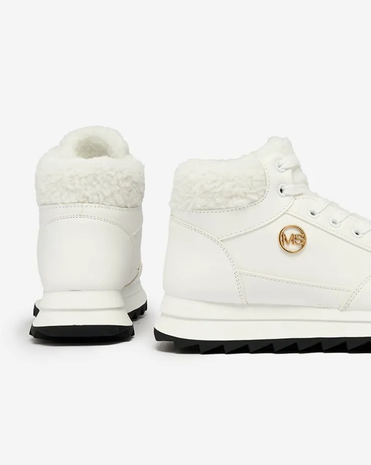 Royalfashion Buty sportowe damskie z ociepleniem w kolorze białym Cerrto
