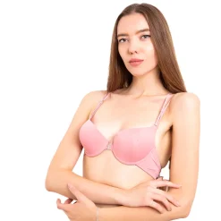 Royalfashion Ciemnoróżowy damski biustonosz push up bez zapięcia