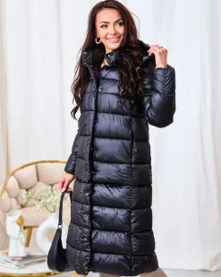 Royalfashion Czarna damska kurtka zimowa