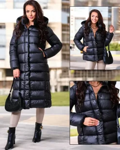 Royalfashion Czarna damska kurtka zimowa