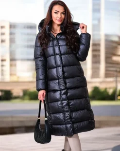 Royalfashion Czarna damska kurtka zimowa