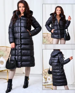 Royalfashion Czarna damska kurtka zimowa