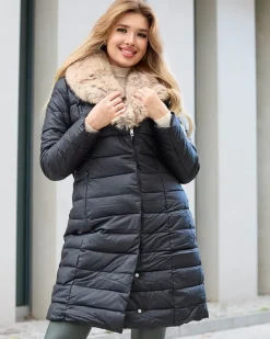 Royalfashion Czarna kurtka zimowa damska