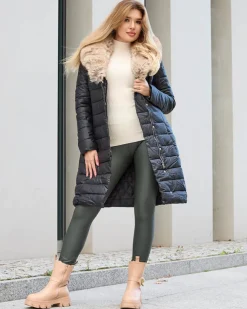 Royalfashion Czarna kurtka zimowa damska