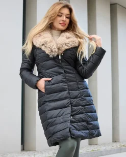 Royalfashion Czarna kurtka zimowa damska