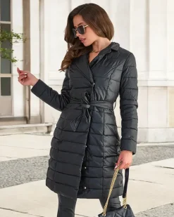 Royalfashion Czarna kurtka zimowa damska