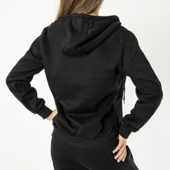 Royalfashion Czarna rozpinana bluza z kapturem damska