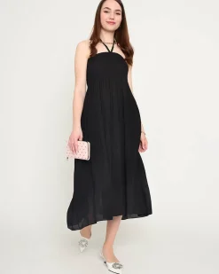 Royalfashion Czarna sukienka midi PLUS SIZE