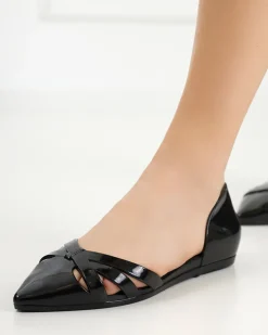 Royalfashion Czarne baleriny damskie z gumy Favoli