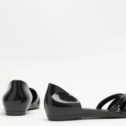 Royalfashion Czarne baleriny damskie z gumy Favoli