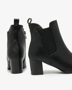 Royalfashion Czarne botki damskie na niskim słupku Nejerya
