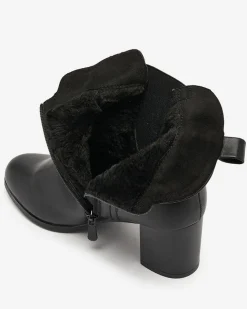 Royalfashion Czarne botki damskie na niskim słupku Nejerya