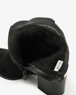 Royalfashion Czarne botki damskie na niskim słupku Traestra