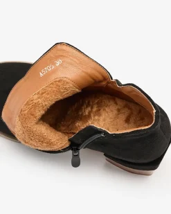 Royalfashion Czarne botki na kwadratowym obcasie Lemere