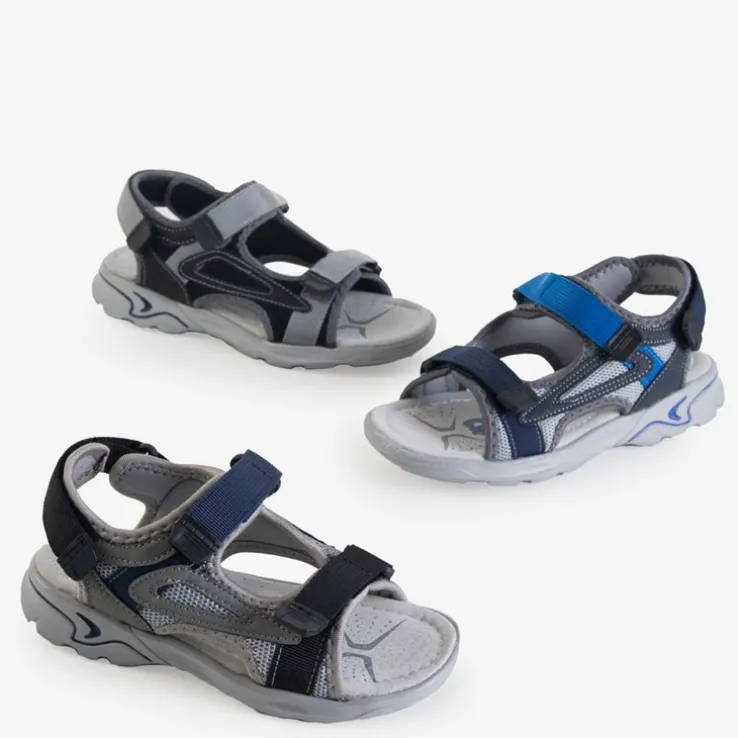 Royalfashion Czarne chłopięce sandały na rzepy Asitop