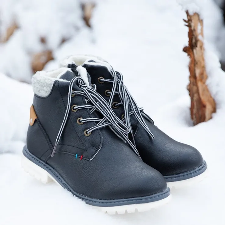 Royalfashion Czarne chłopięce ocieplane trzewiki Tiptop