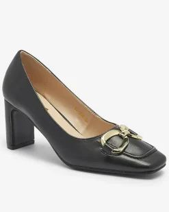 Royalfashion Czarne czółenka damskie na słupku Cancoro