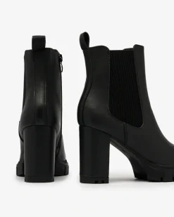 Royalfashion Czarne damskie botki na wysokim obcasie Seihay