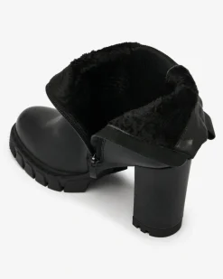 Royalfashion Czarne damskie botki na wysokim obcasie Seihay