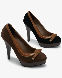 Royalfashion Czarne damskie czółenka na wysokiej szpilce Zistin