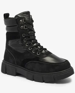 Royalfashion Czarne damskie nieocieplane botki typu trapery Kasemi