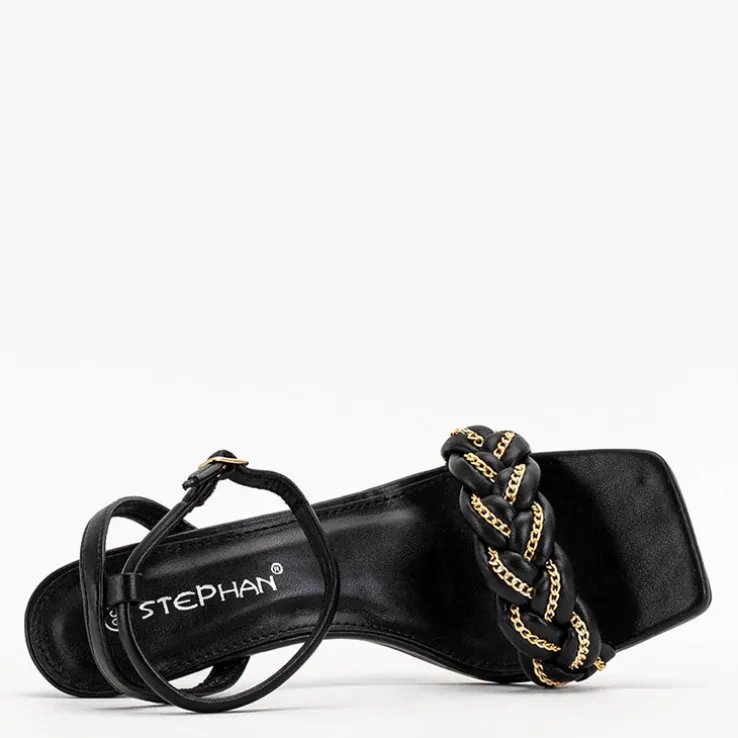 Royalfashion Czarne damskie sandały na szpilce Tenedi