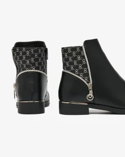 Royalfashion Czarne damskie botki a'la sztyblety Orlaenda