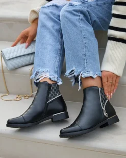 Royalfashion Czarne damskie botki a'la sztyblety Orlaenda