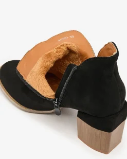 Royalfashion Czarne damskie botki na słupku Ricteas