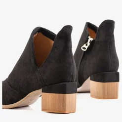 Royalfashion Czarne damskie botki na słupku Jeneuer