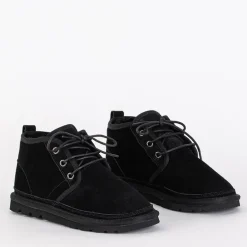 Royalfashion Czarne dziecięce krótkie sznurowane śniegowce Tibilis