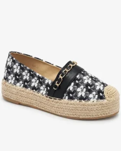 Royalfashion Czarne espadryle w kwiaty Azzaxi