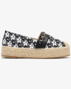 Royalfashion Czarne espadryle w kwiaty Azzaxi
