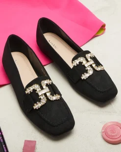 Royalfashion Czarne mokasyny damskie Jaorica