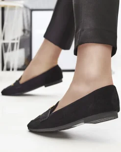 Royalfashion Czarne mokasyny damskie Jaorica