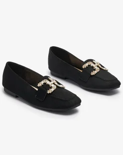 Royalfashion Czarne mokasyny damskie Jaorica