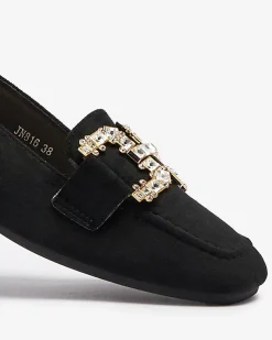 Royalfashion Czarne mokasyny damskie Jaorica