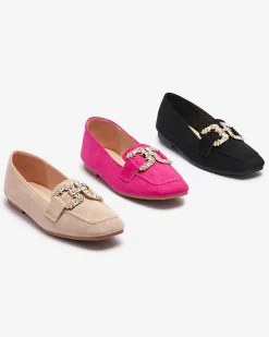 Royalfashion Czarne mokasyny damskie Jaorica