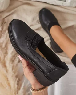 Royalfashion Czarne mokasyny damskie Nasannae