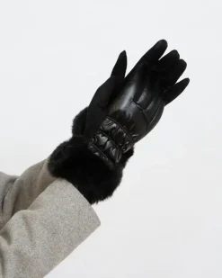 Royalfashion Czarne rękawiczki damskie